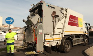 Tournée d'un camion de collecte de Thau agglo