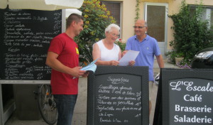 Intervention d'un ambassadeur du tri de Thau agglo auprès de restaurateurs