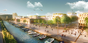 Perspective envisagée depuis la future Place des Moulins (sète)