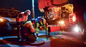 Sète, travaux d'assainissement sur la RD2 vers la Zone Industrielle des Eaux Blanches