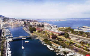 Pôle échange multimodal à Sète (vue aérienne)
