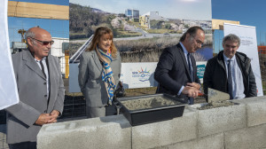 Sète, Thau Maritima, pose de la première pierre de la station d'épuration