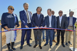 France, Hérault (34), Marseillan, inauguration du bassin de rétention