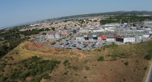 Vue aérienne zone commerciale Balaruc