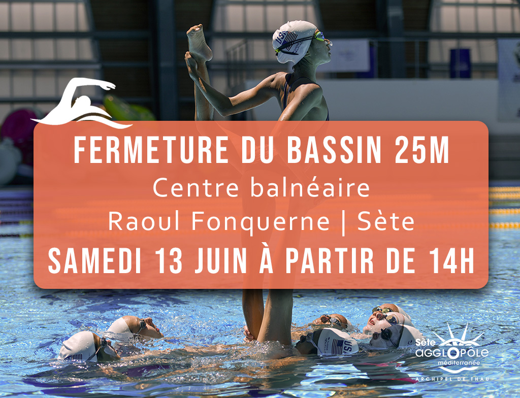 Fermeture bassin 25 m Fonquerne dès 14 heures le 13 juin 2026