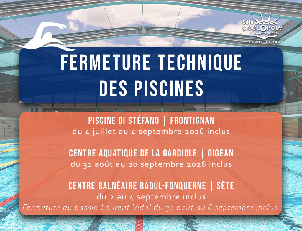 Fermeture technique des piscines Septembre 2026