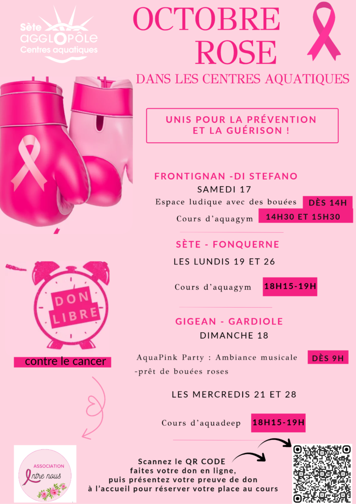 Octobre Rose dans les piscines de Sète agglopôle méditerranée